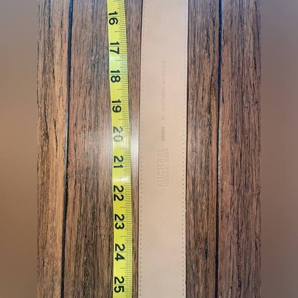 Gray Michael Kors Wide logo belt monogram leather belt - Picture 8 of 16